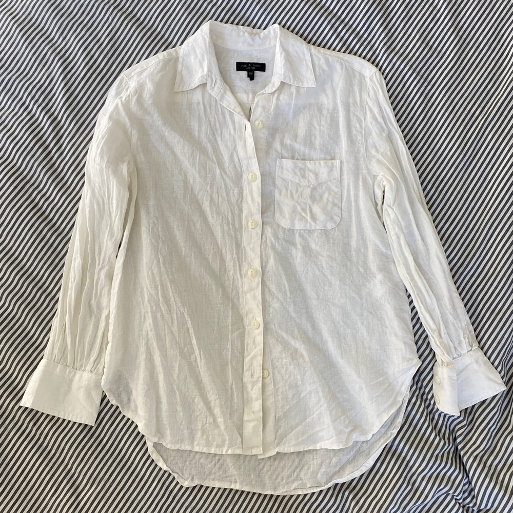 rag & bone Linen Maxine Shirt in white